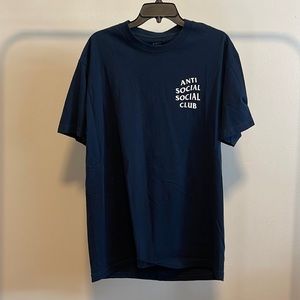 Official Anti Social Social Club Dark Blue T-Shirt - Large